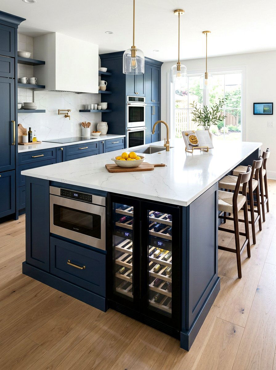 Integrated appliances kitchen islands - 30 double island kitchen ideas