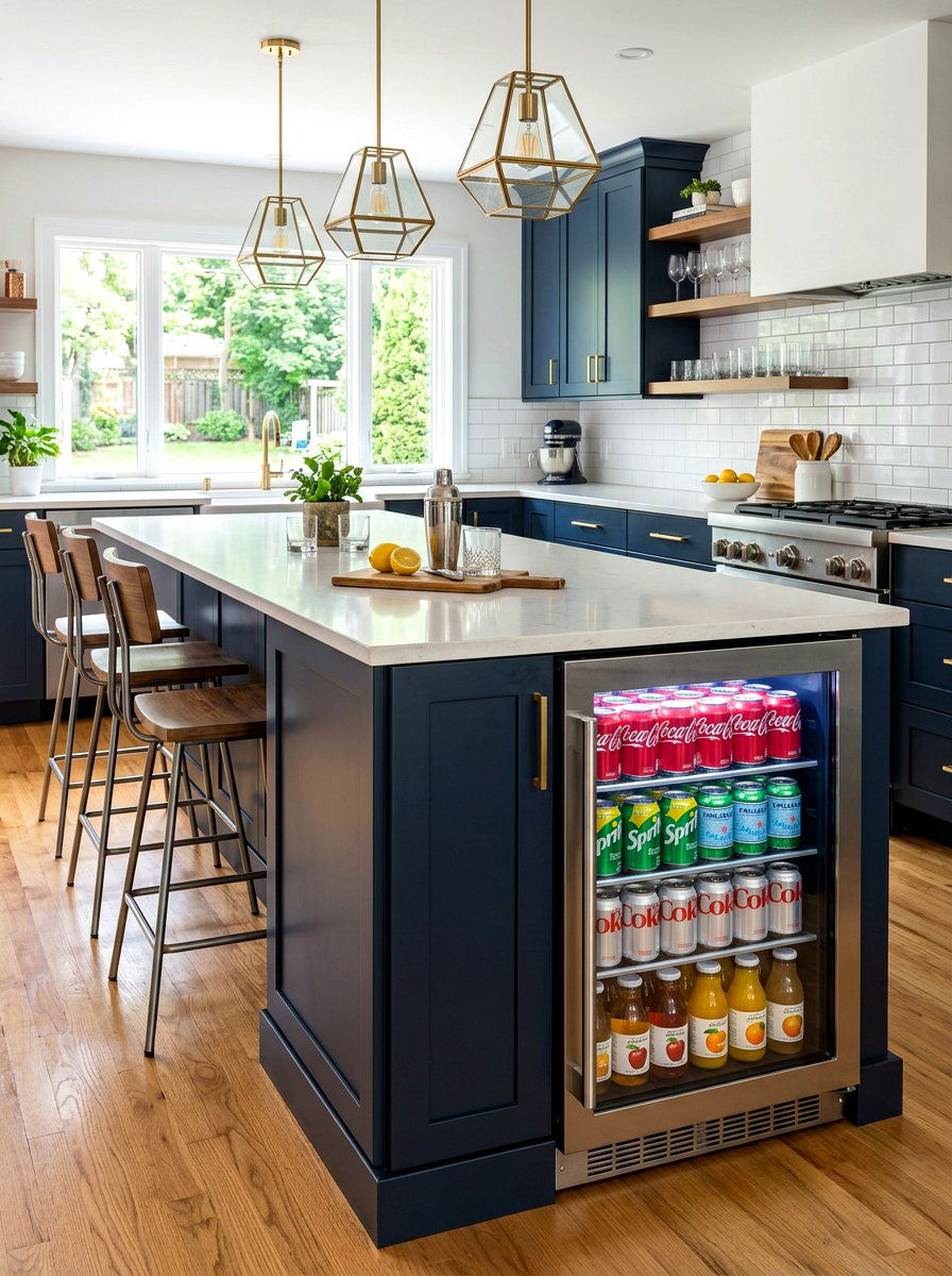 Integrated beverage cooler - 30 island end cap ideas