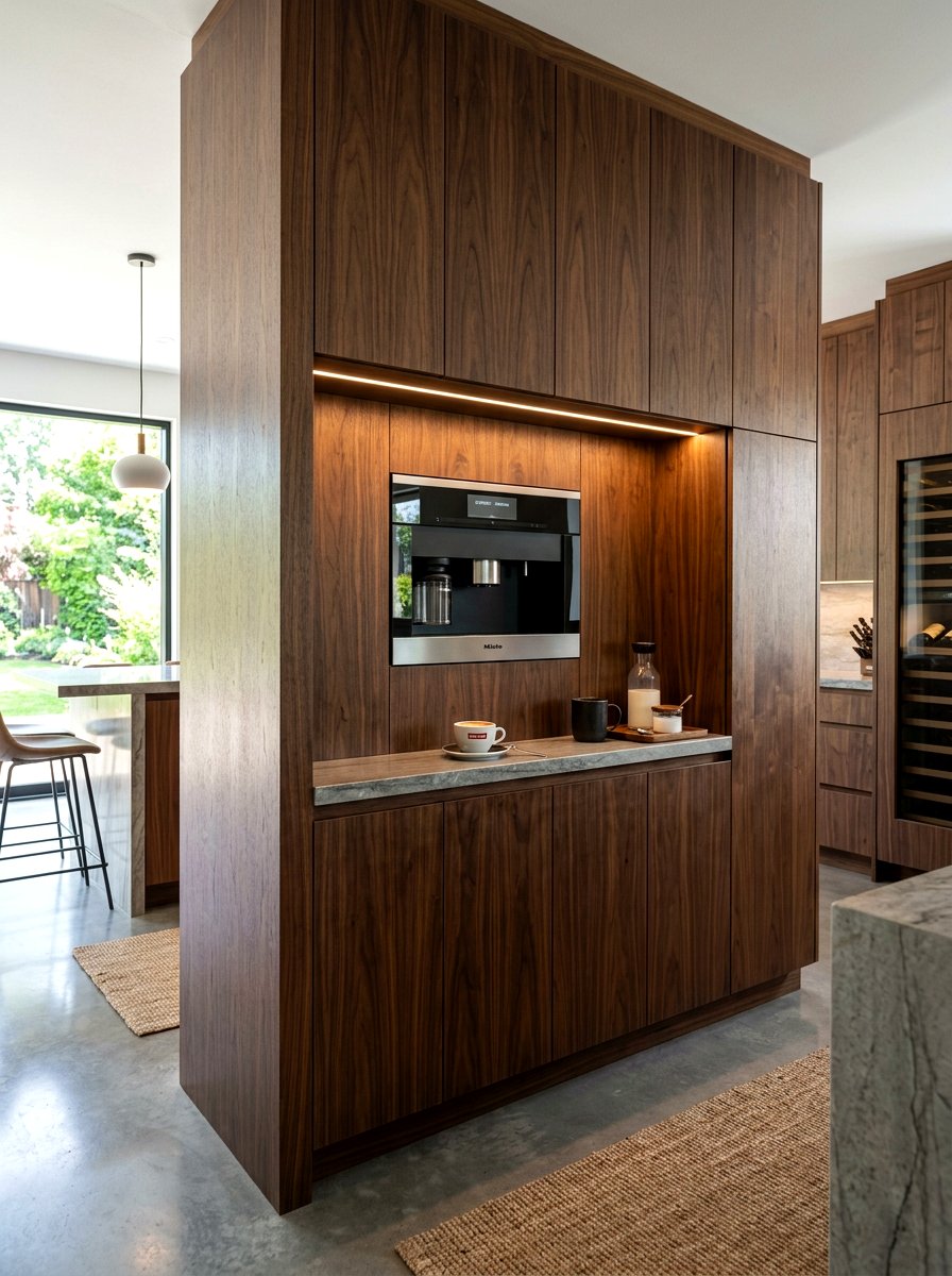 Integrated coffee machine wall - 30 coffee pantry wall ideas