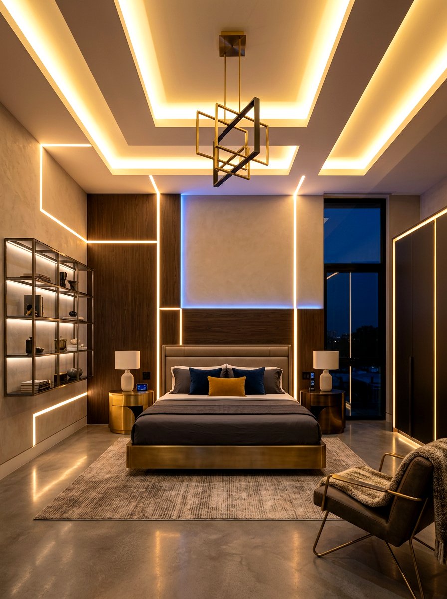 30 Futuristic Glam Bedroom Ideas for a Luxe, High-Tech Glow