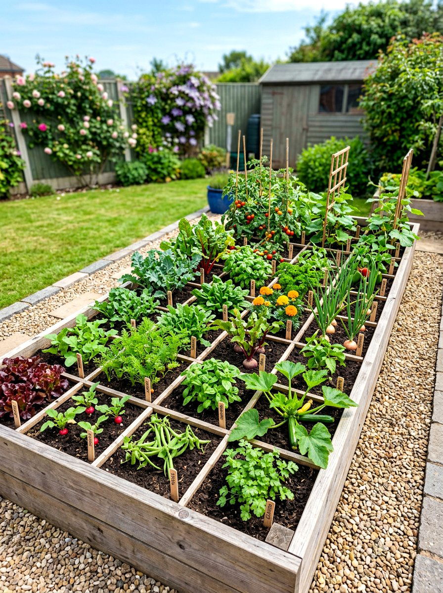 Intensive Square Foot Bed - 30 raised bed layout ideas