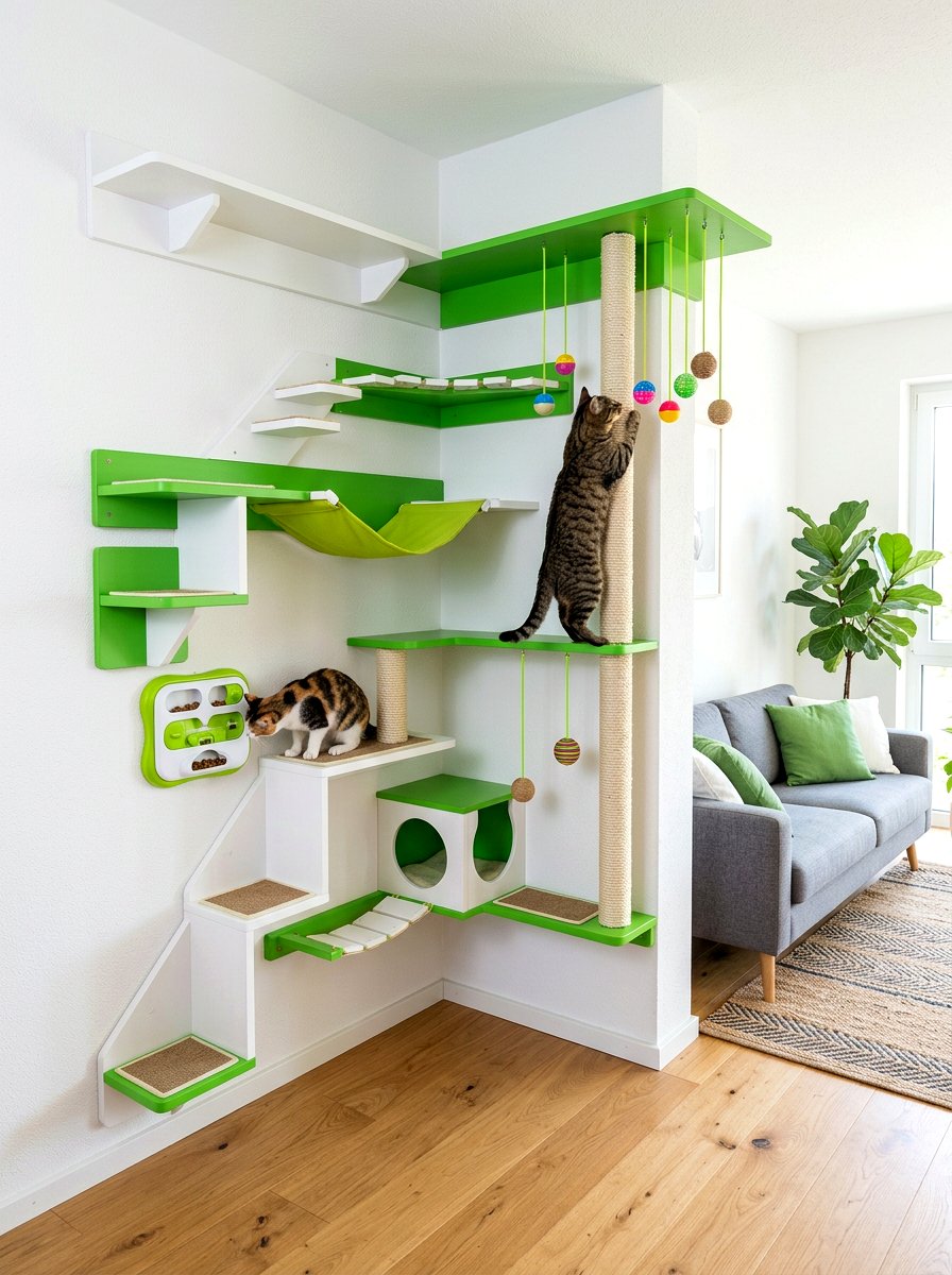 Interactive cat climbing corner - 30 cat climbing corner ideas