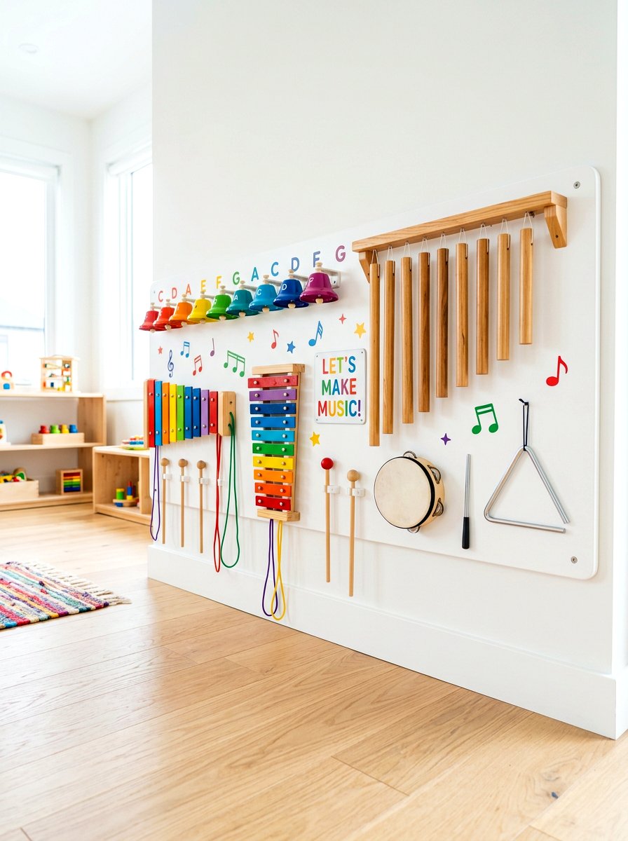 Interactive sound wall for kids - 30 sensory playroom ideas