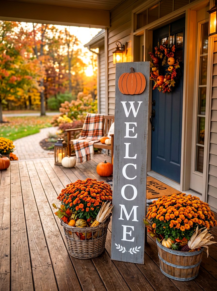 Interchangeable Seasonal Porch Sign - 30 porch welcome sign ideas