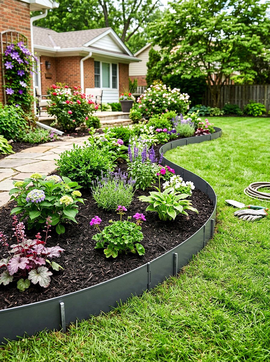 Interlocking Metal Edging - 30 metal landscape edging ideas