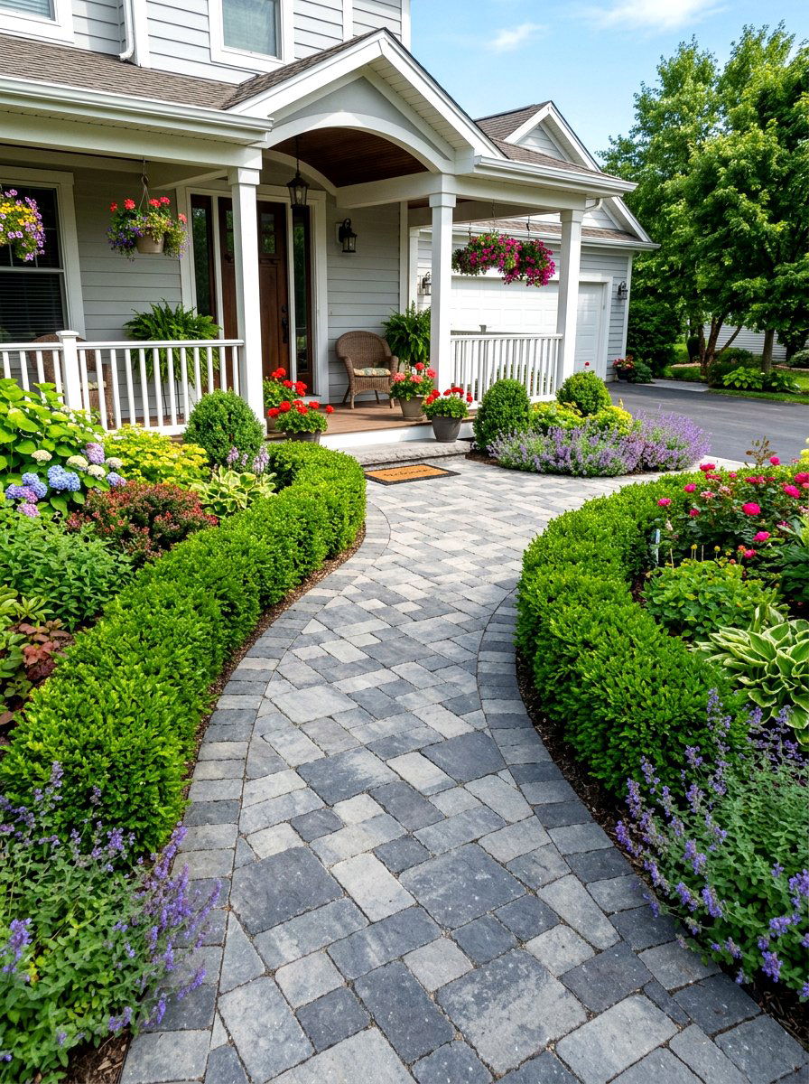 Interlocking Stone Garden Path - 30 path through garden ideas