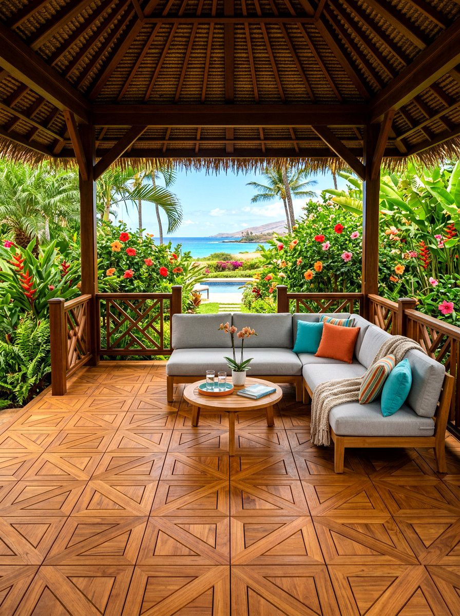 Interlocking Wood Tile Gazebo Floor - 30 gazebo floor ideas