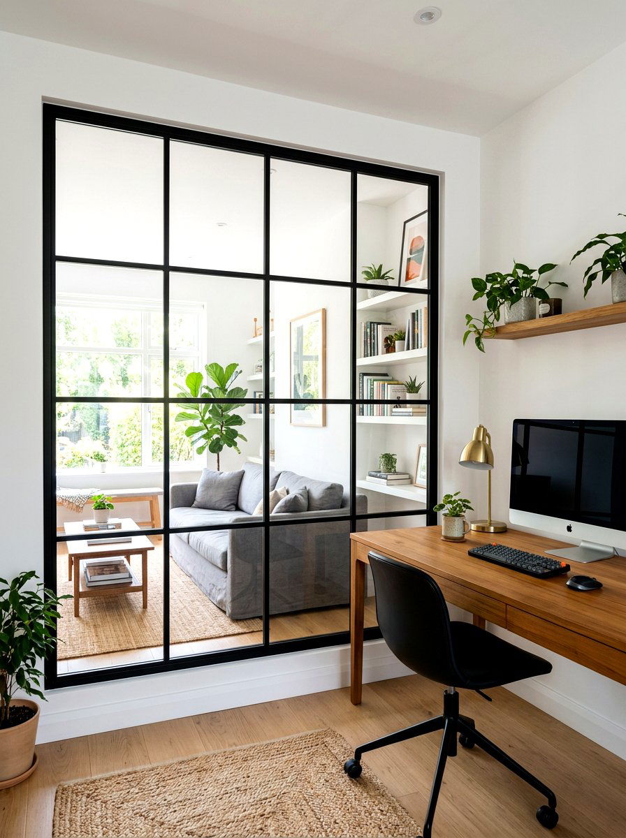 Internal Glass Window - 30 semi open floor plan ideas