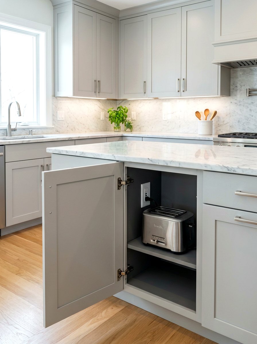 Internal Outlet Kitchen Cabinet - 30 hidden toaster garage ideas