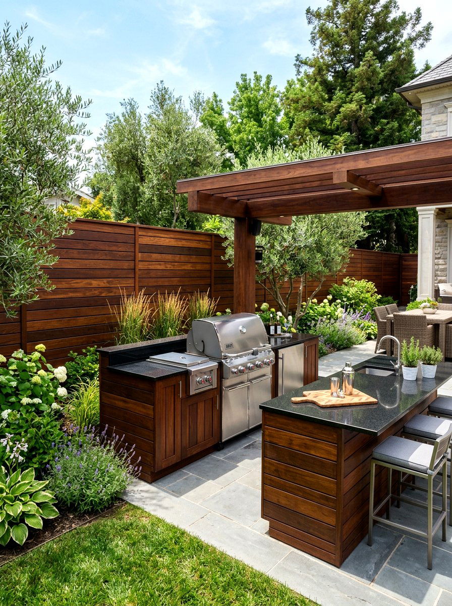 Ipe Hardwood Fence - 30 horizontal fence ideas