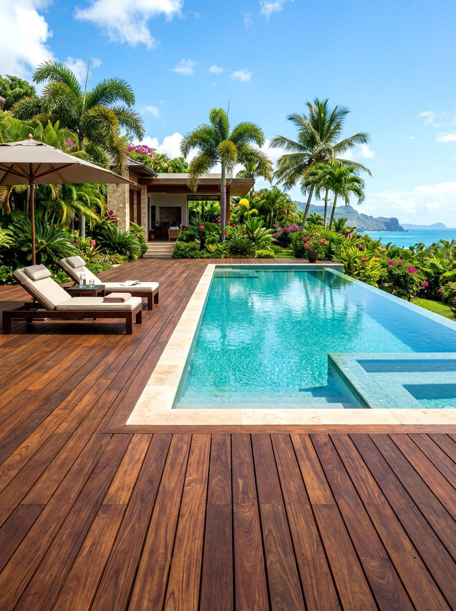 Ipe Wood Pool Deck - 30 pool deck ideas