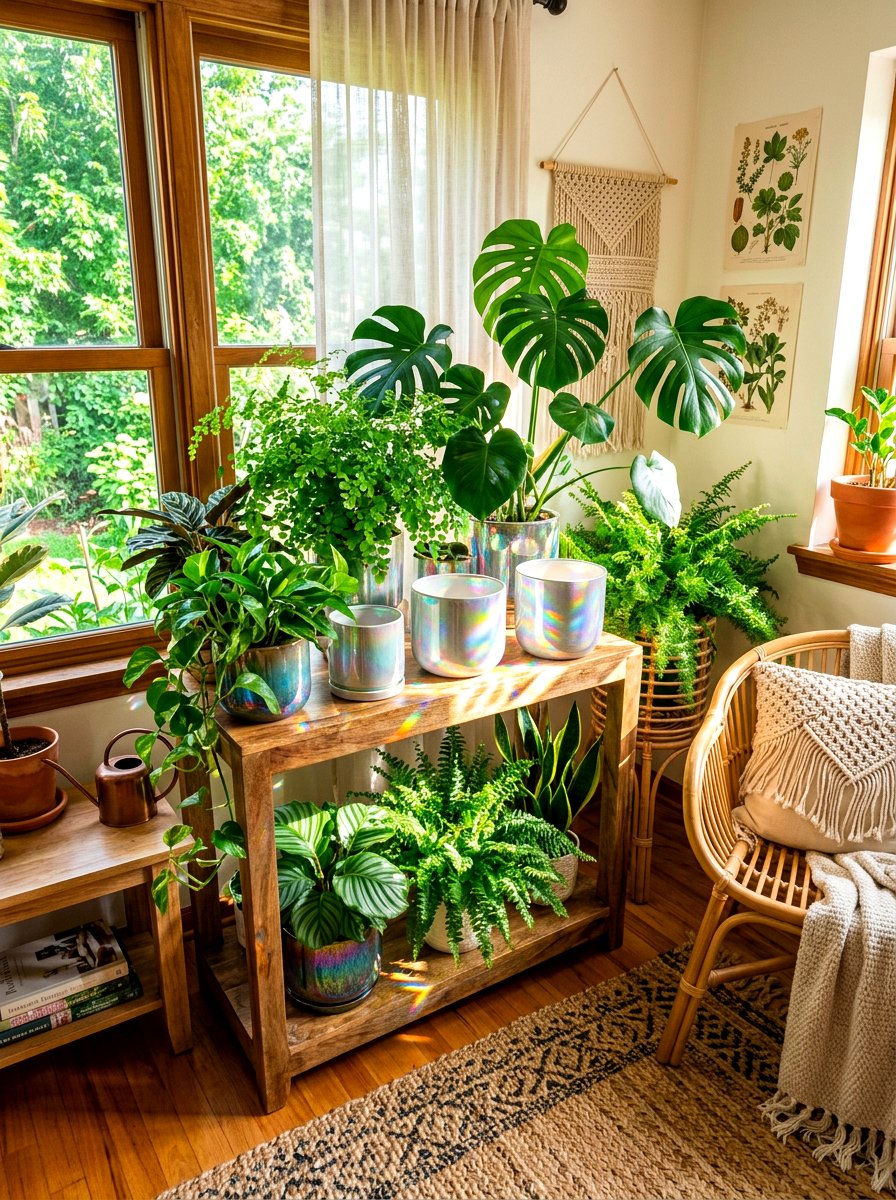 Iridescent Plant Pot - 30 holographic decor ideas