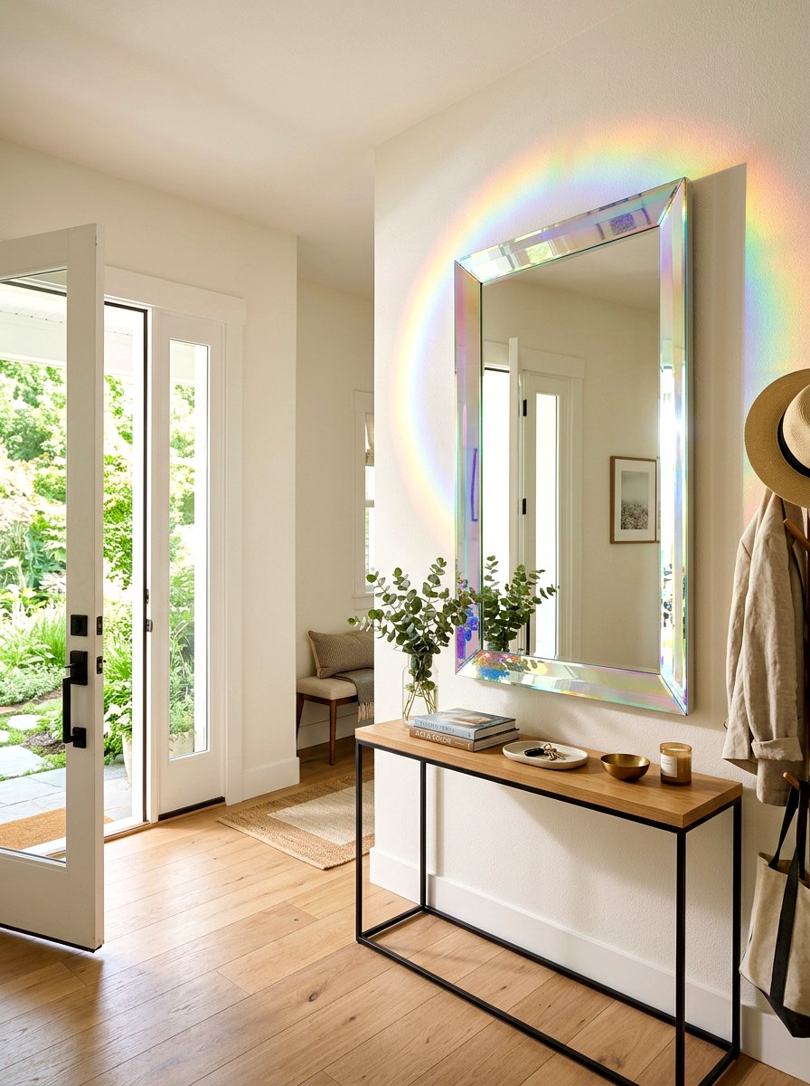 Iridescent Wall Mirror - 30 holographic decor ideas