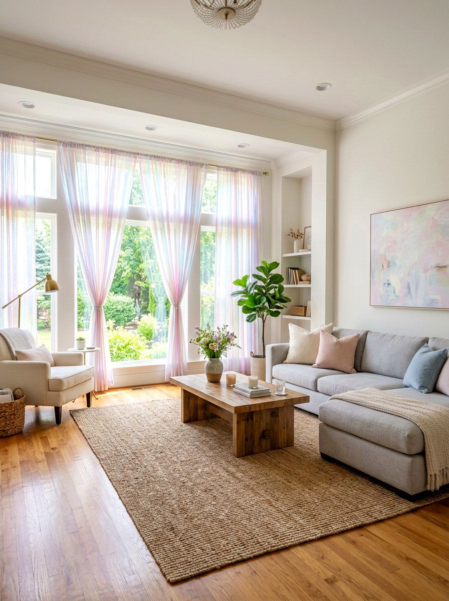 Iridescent Window Curtain - 30 holographic decor ideas