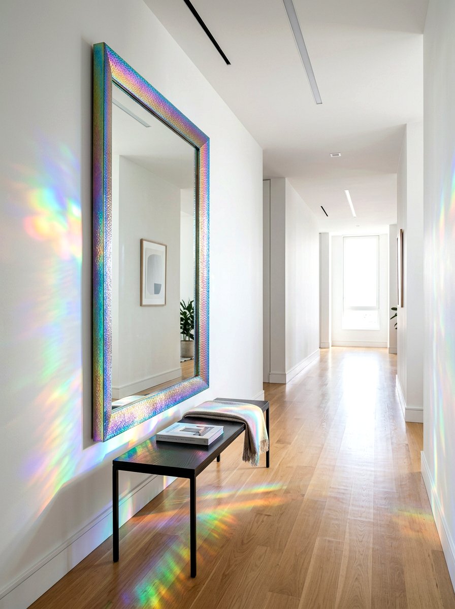 Iridescent mirror frame - 30 iridescent home decor ideas