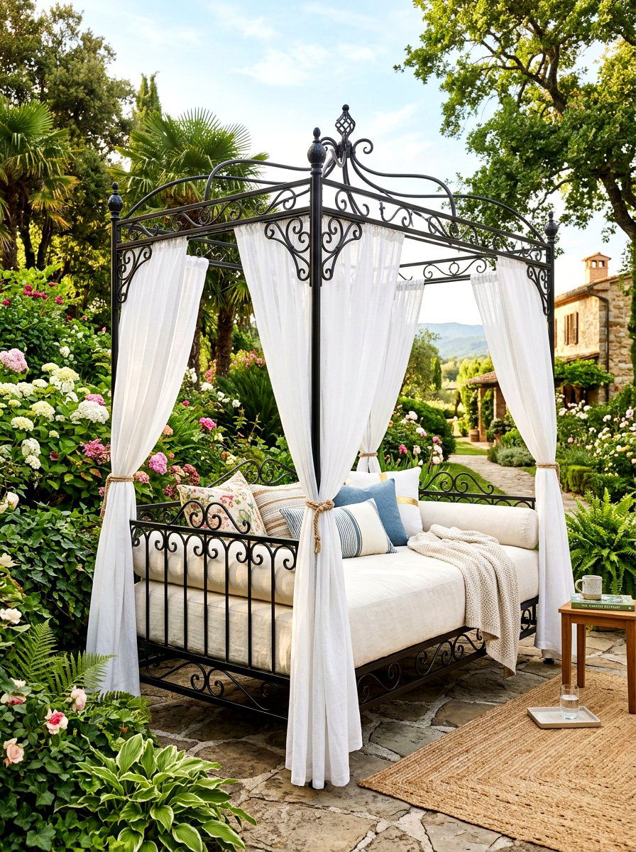 Iron Daybed - 30 metal patio furniture ideas