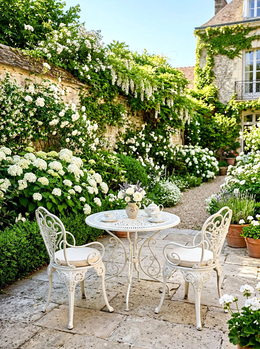 Iron Garden Furniture - 30 shady courtyard garden ideas