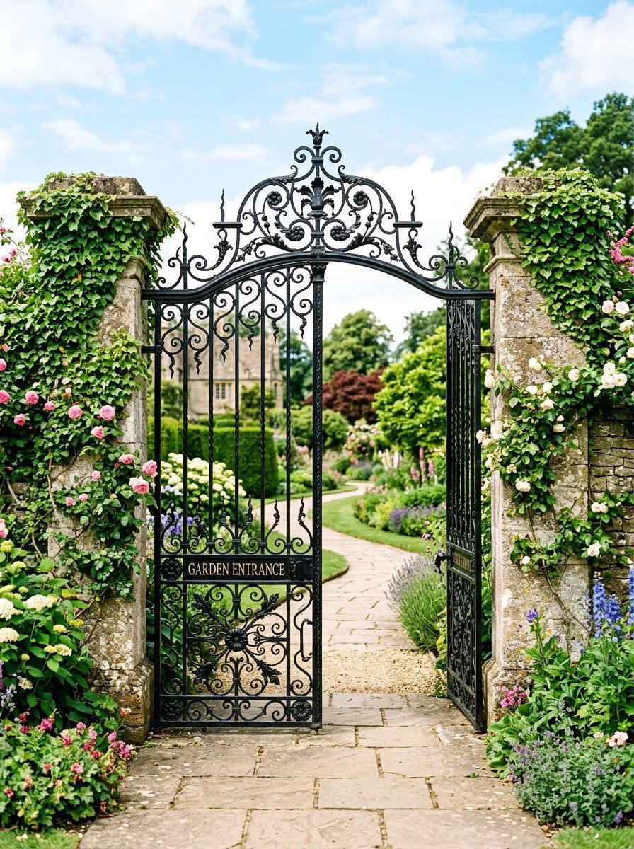 Iron Garden Gate - 30 English garden ideas