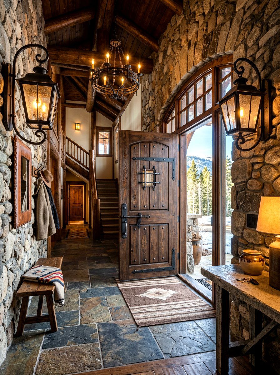 Iron Lantern Sconces - 30 lodge decor ideas
