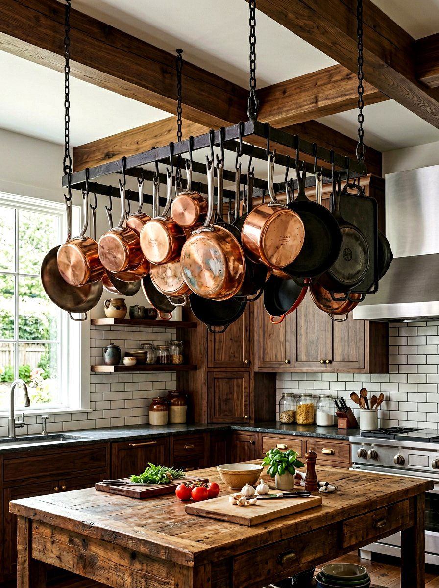 Iron Pot Rack For Kitchen - 30 moody cottage kitchen ideas