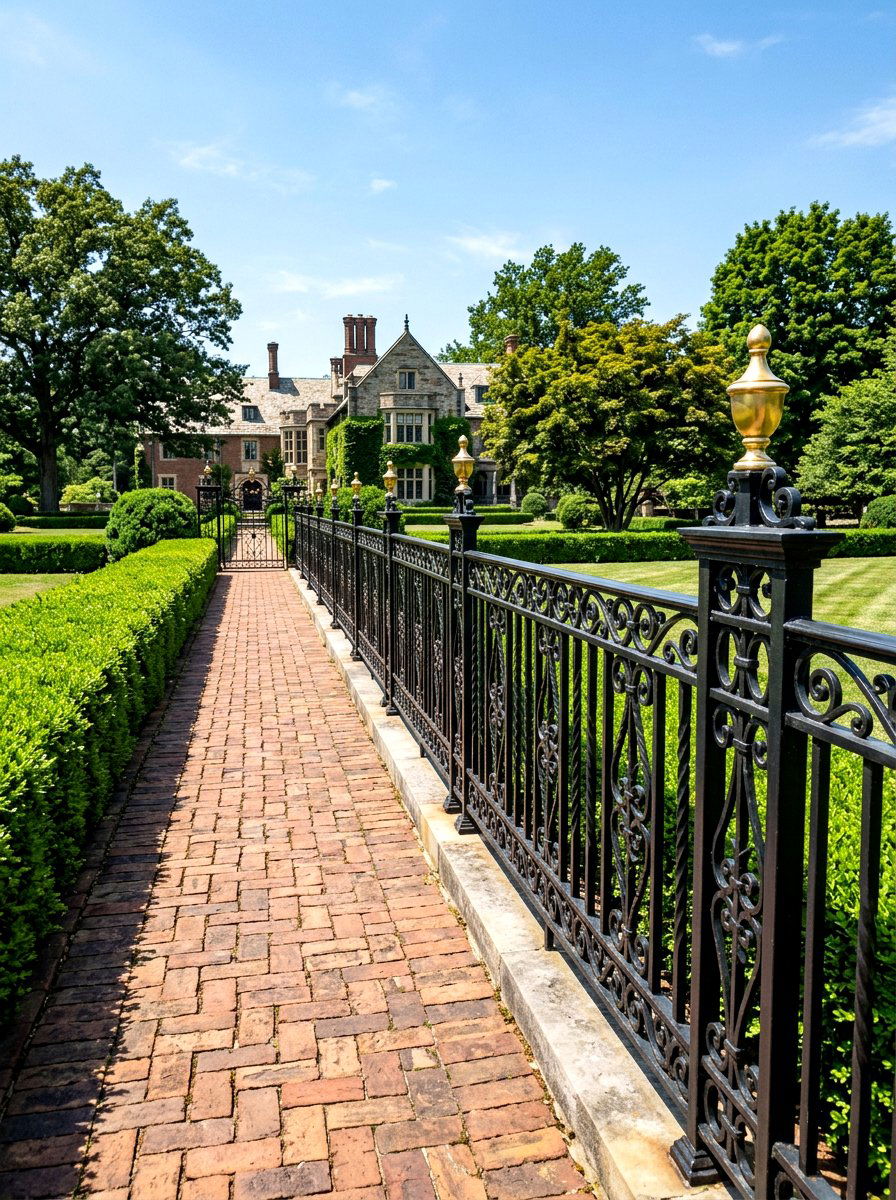 Iron Wrought Railing - 30 backyard fence ideas