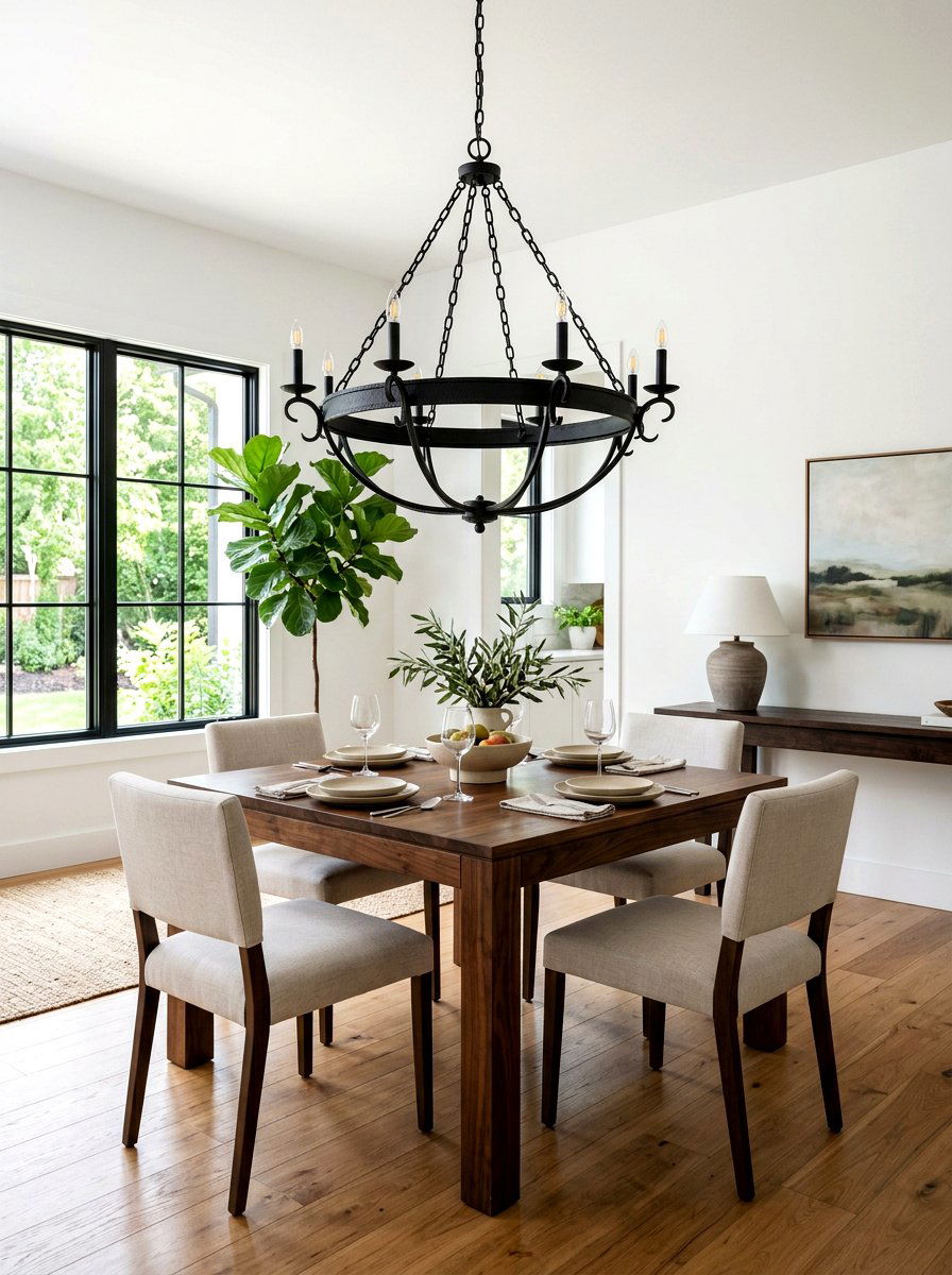 Iron chandelier dining room - 30 Nancy Meyers dining room ideas