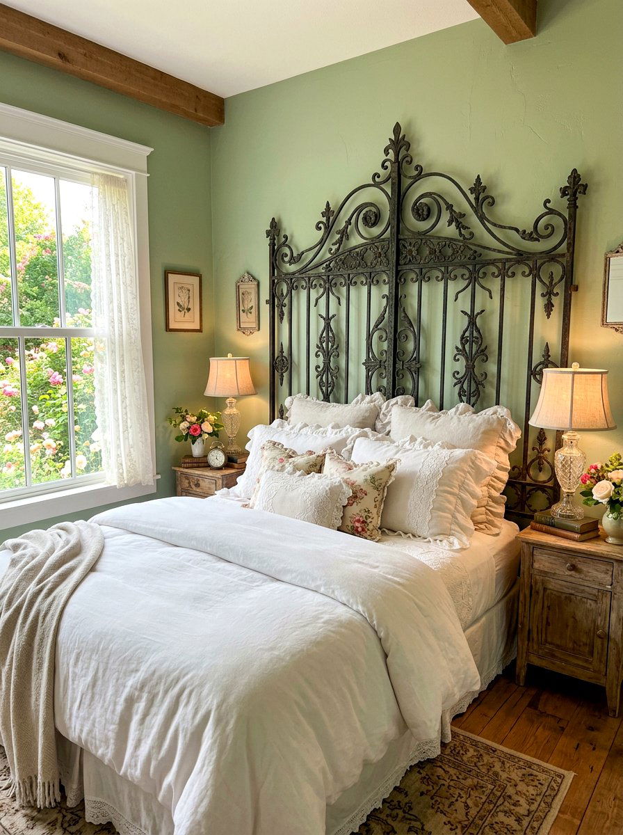 Iron garden gate - 30 flea market decor ideas