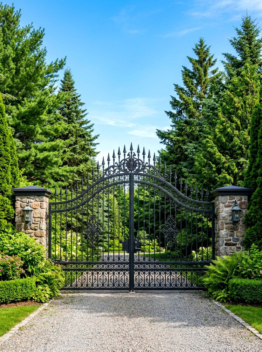 Iron gate finial - 30 antique garden gate ideas