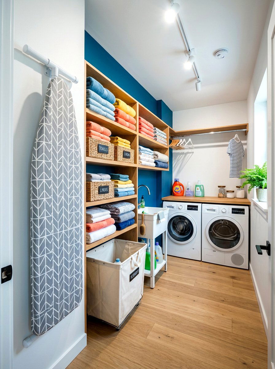 Ironing Board Wall Mount - 30 utility closet shelving ideas