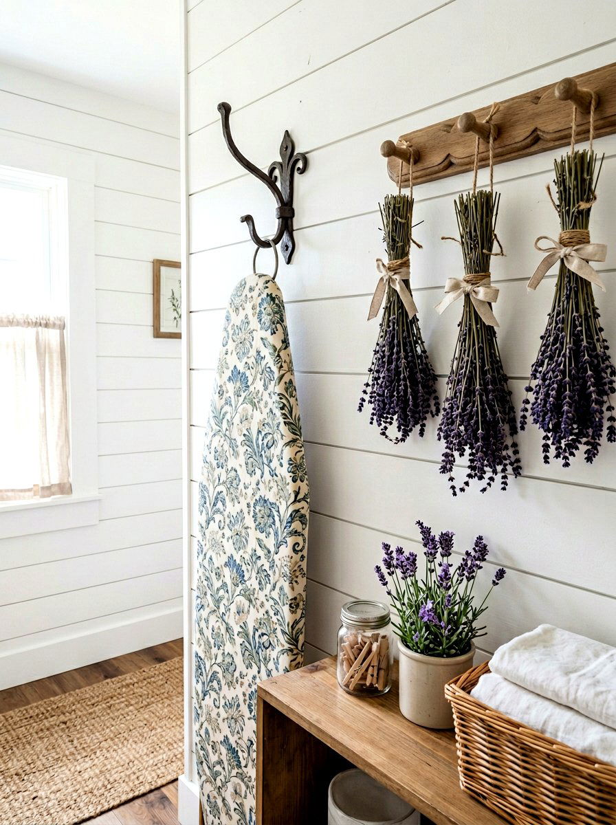 Ironing board hook for laundry room - 30 ironing board storage ideas