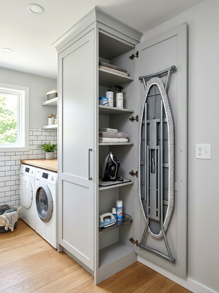 Ironing board storage - 30 utility room ideas