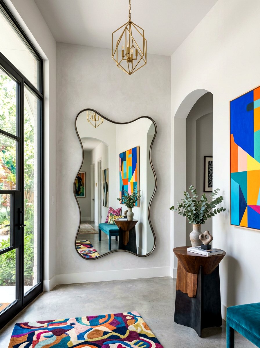 Irregular wavy mirror - 30 entry mirror ideas