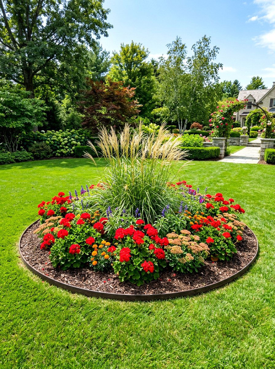 Island Flower Bed - 30 backyard flower bed ideas