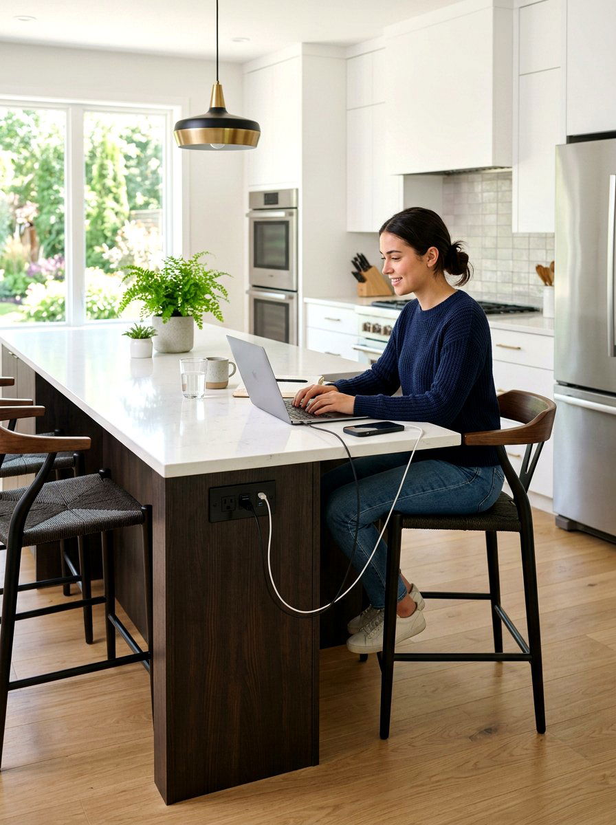 Island With Power Outlets - 30 breakfast bar ideas