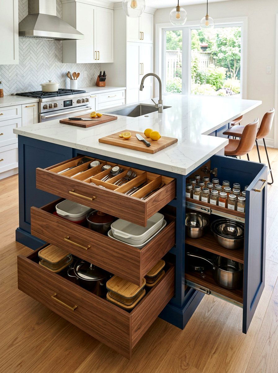 Island With Storage - 30 kitchen island ideas