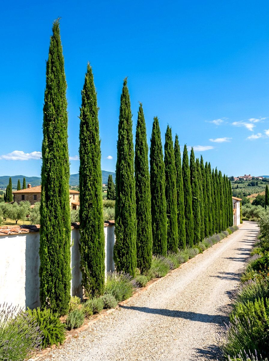 Italian Cypress Row - 30 formal garden ideas