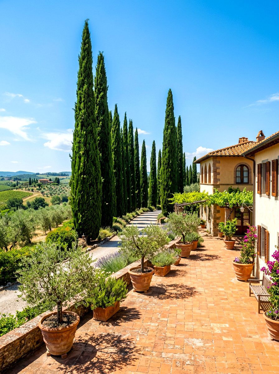 Italian Cypress - 30 backyard privacy hedge ideas