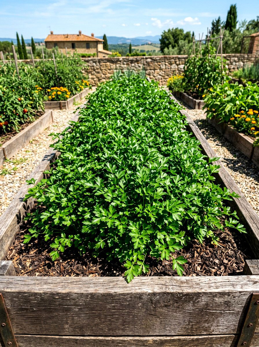 Italian Parsley Bed - 30 pizza garden ideas
