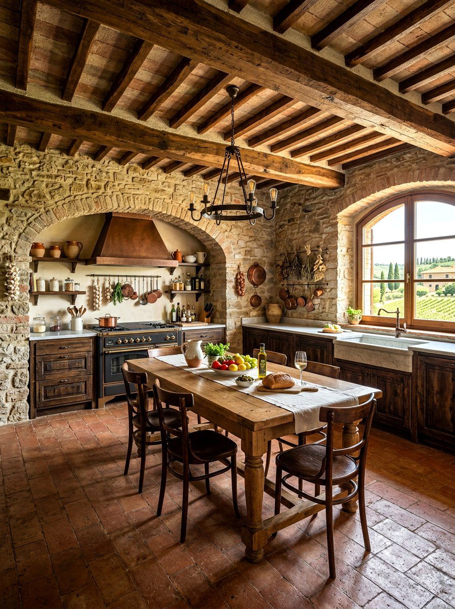 Italian Rustic Farmhouse Kitchen - 30 European farmhouse kitchen ideas