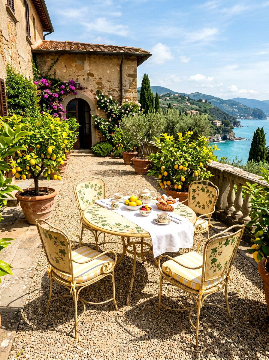 Italian Tole Garden Set - 30 vintage iron patio furniture ideas
