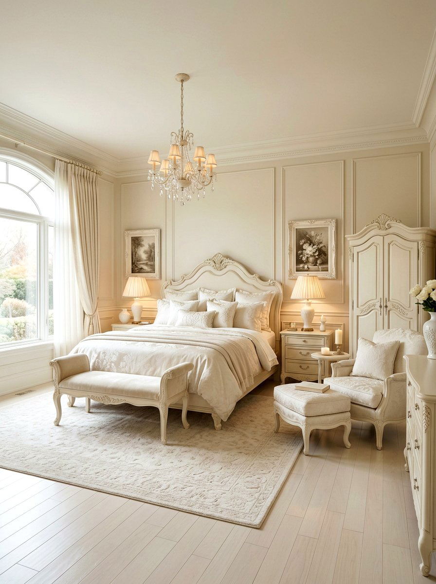 Ivory Bedroom - 30 monochromatic bedroom ideas