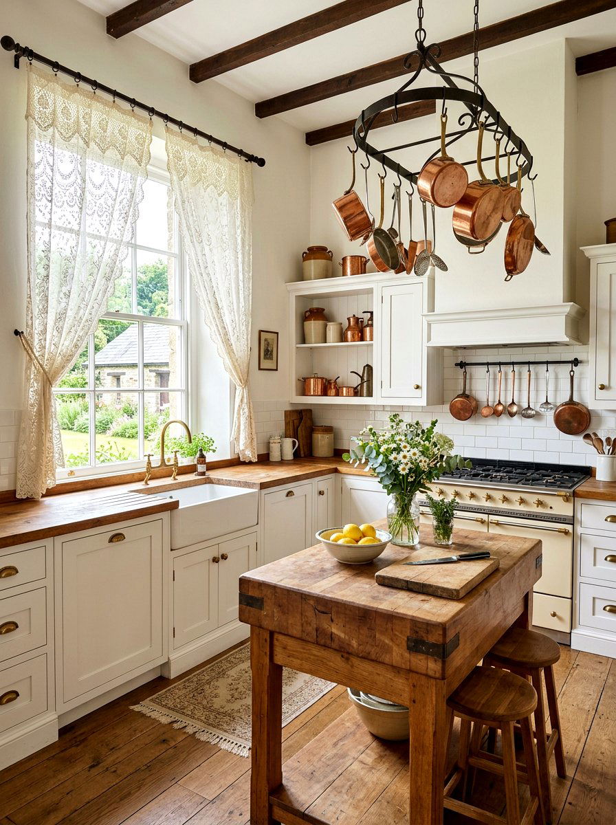 Ivory Lace Curtains For Farmhouse Kitchen - 30 drapery color ideas