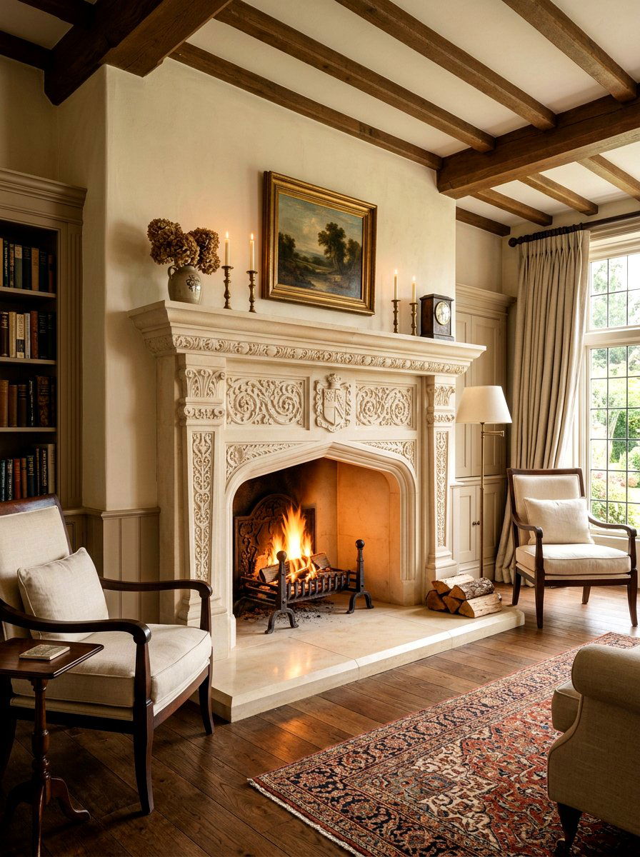 Ivory Stone Hearth - 30 ivory home decor ideas