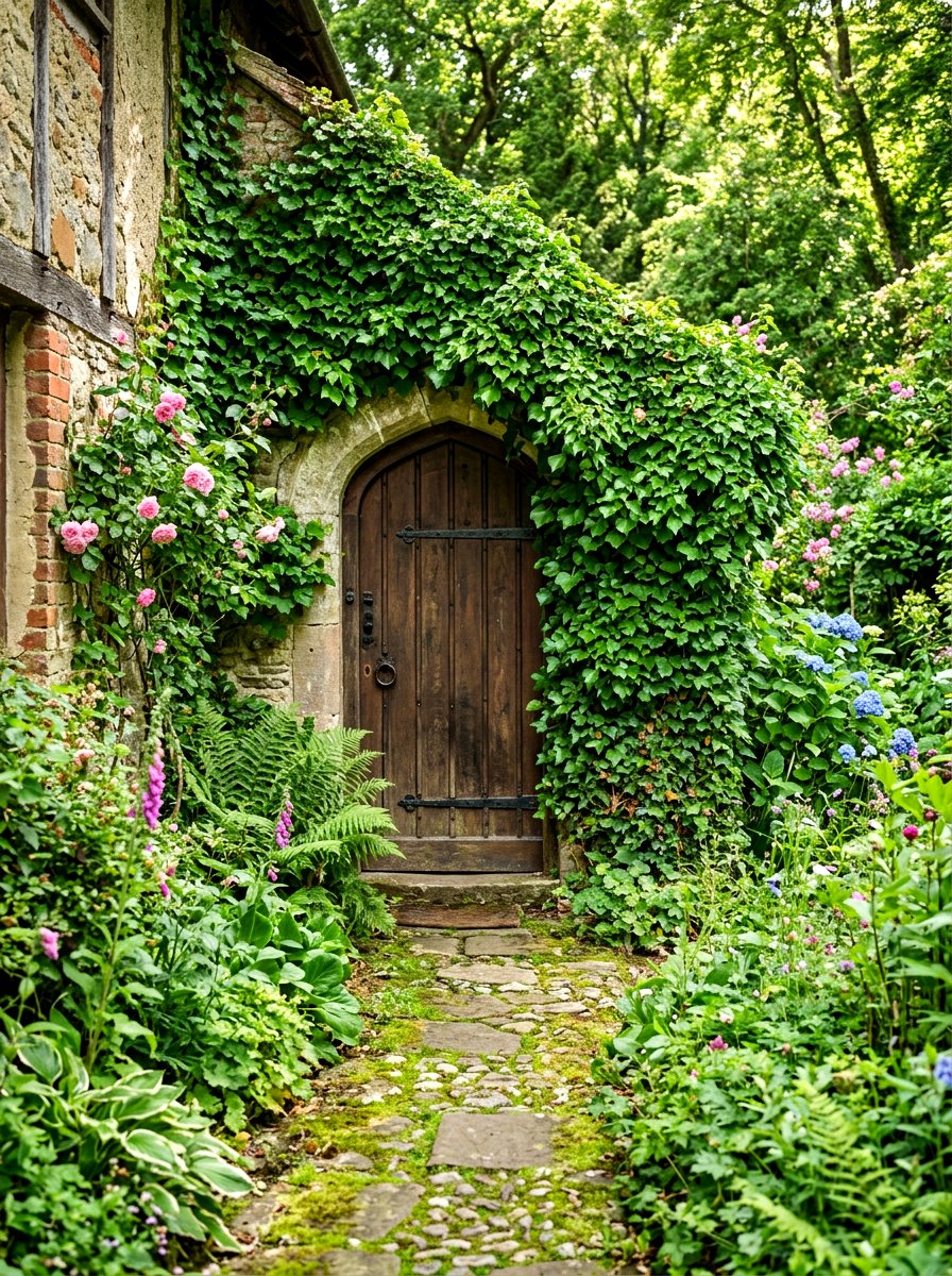 Ivy Covered Cottage Door - 30 cottage front door ideas