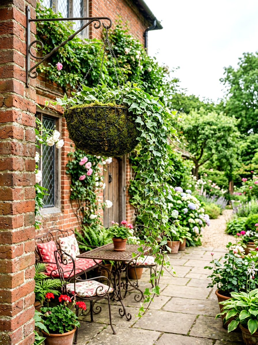 Ivy English Garden Porch Planter - 30 porch ceiling planter ideas