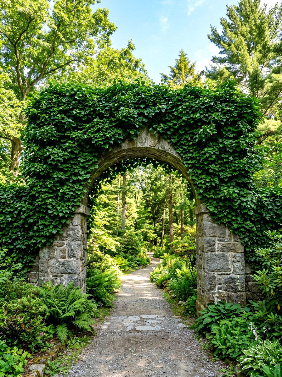 Ivy Stone Garden Arch - 30 climbing archway ideas