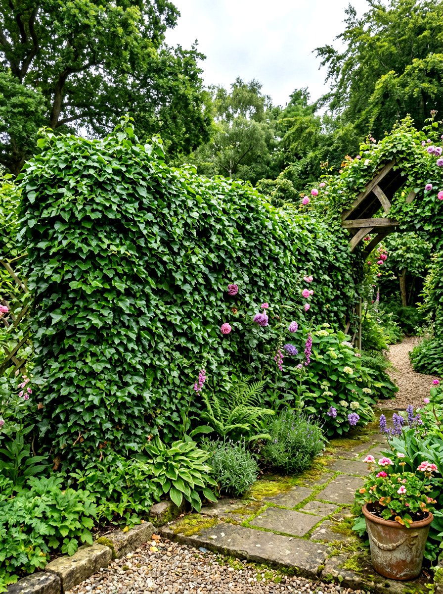 Ivy covered lattice wall - 30 lattice privacy ideas