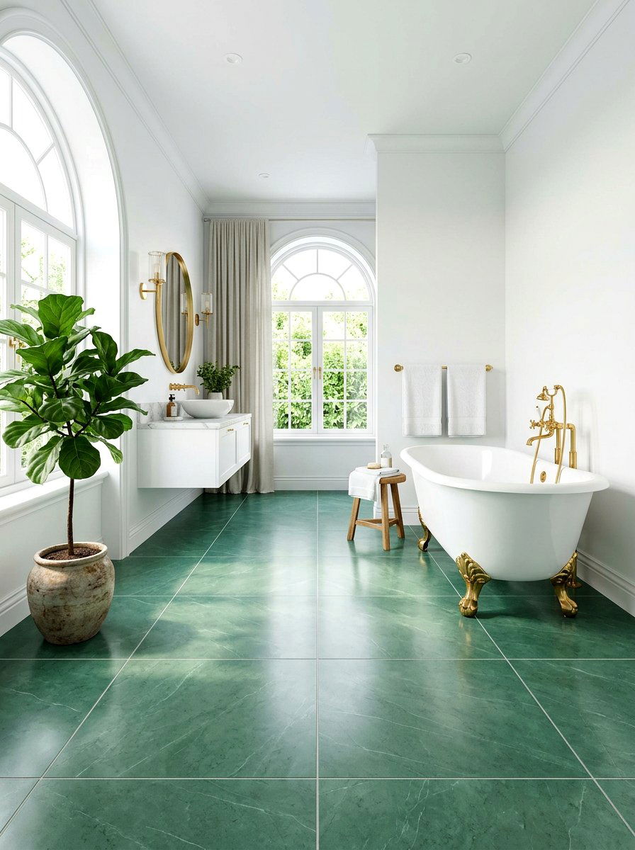 Jade Green Bathroom Floors - 30 green bathroom ideas