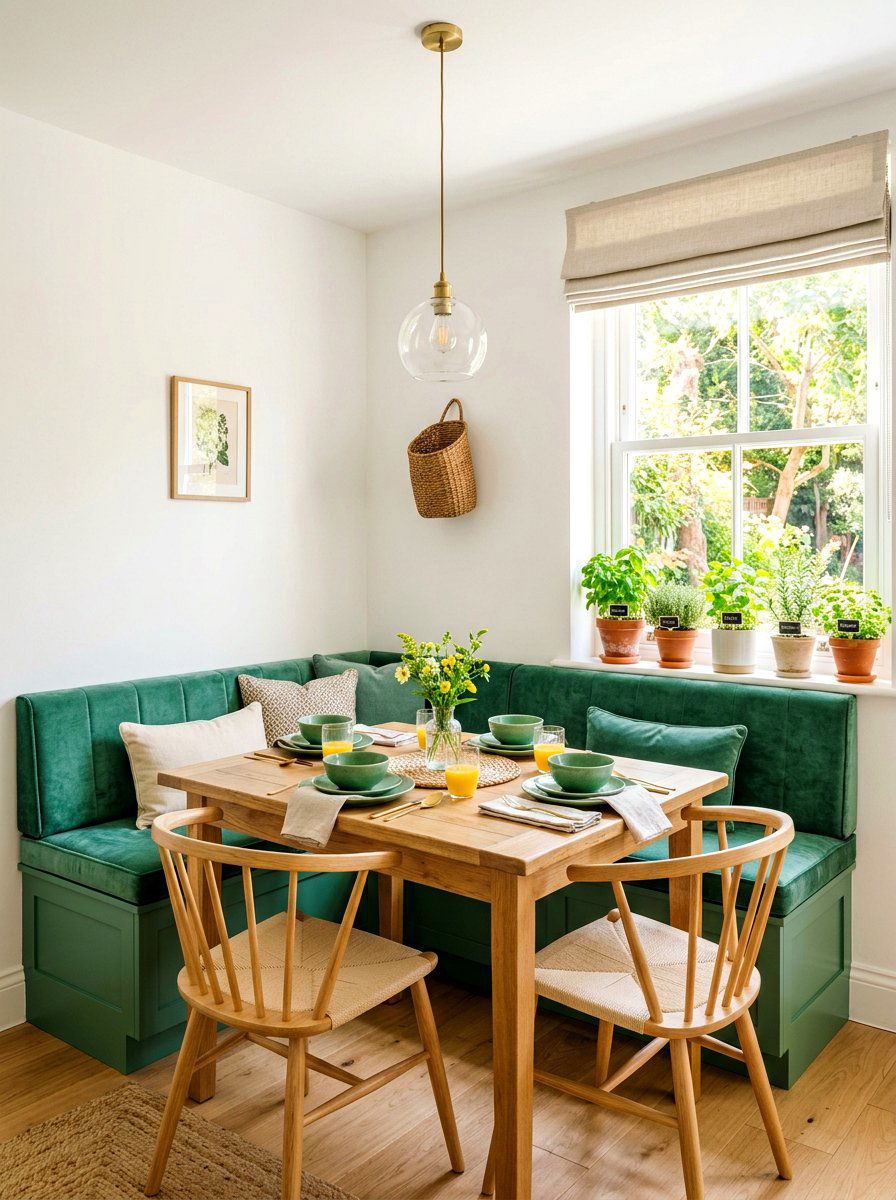Jade Green Breakfast Nook - 30 jade green decor ideas