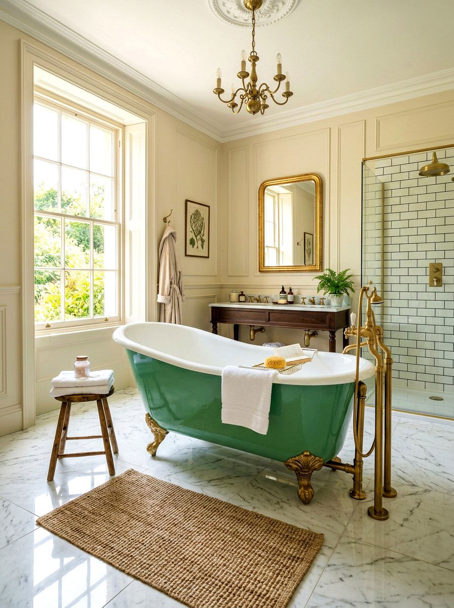 Jade Green Clawfoot Tub - 30 jade bathroom ideas